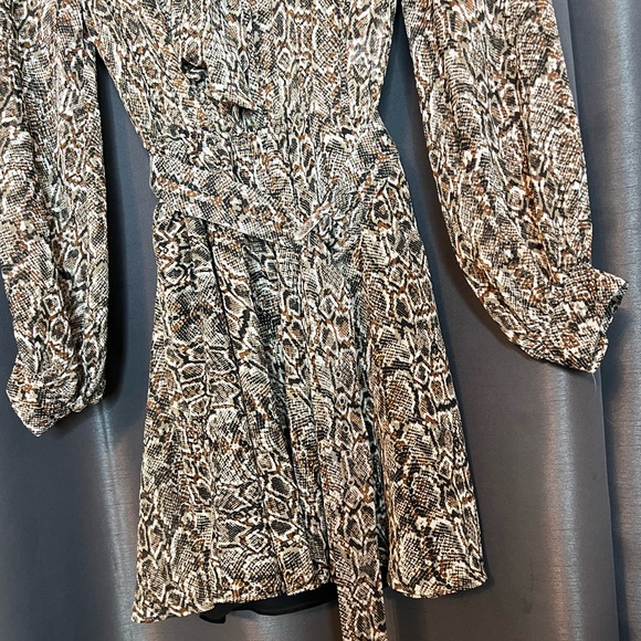 Zara Animal Snake Print Belted Mini Dress - Picture 3 of 9